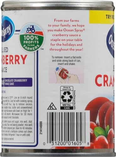 Ocean Spray Jellied Gluten Free Cranberry Sauce, 14 Ounce Can
