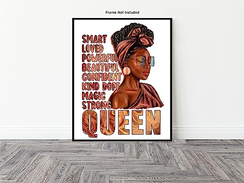 Poster Master Dictionary Art Poster - Breast Cancer Awareness Print - African American Art - Afro Girl Art - Gift for Him & Her - Floral Decor for Living Room or Girl's Room, 18x24 Unframed Wall Art