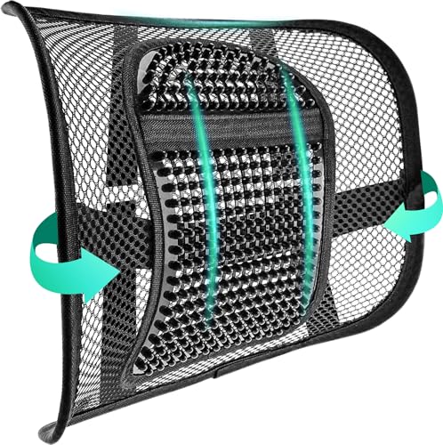 Samyoung Mesh Back Lumbar Support, Back Support Seat Cushion with Breathable Mesh for Office Chairs Car 12” x 16”