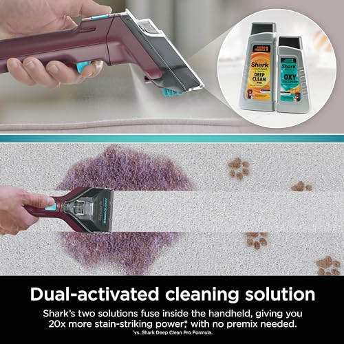 Shark StainStriker Portable Carpet and Upholstery Cleaner, Spot, Stain, & Odor Eliminator, 3 Attachments, Perfect for Pets, Carpet, Area Rugs, Couches, Upholstery, Cars & More, Burgundy, PX203BRN