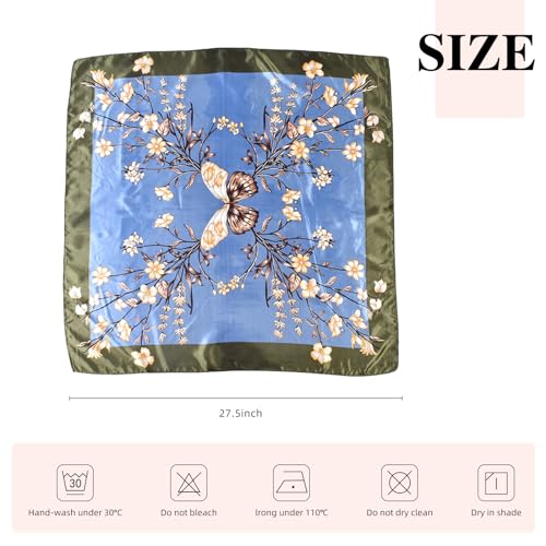 EIysee 35 Inches Silk Head Scarf-Satin Hair Scarves Silk Bandana Scarf Headscarf Silk for Women's Fashion Scarves (Paisley - Red)