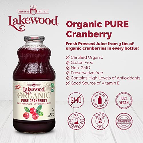 Lakewood Organic Cranberry Juice, 32 Fl Oz