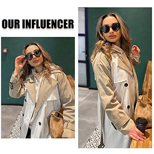 DUCO Trendy Heart Polarized Sunglasses for Women Narrow 1206