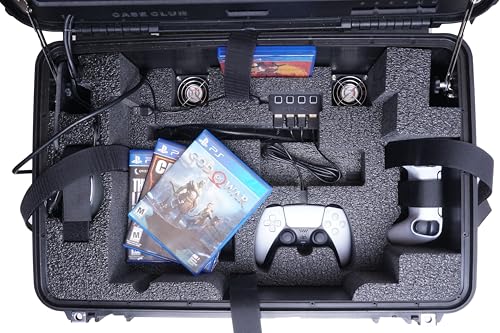 Case Club 4K Gaming Station Fits PS5. Comes with Built-in 24" 4K Monitor, Cooling Fans, & Speakers. Compatible with Playstation 5 (Gen 1 Disc or Digital), Controllers, & Games