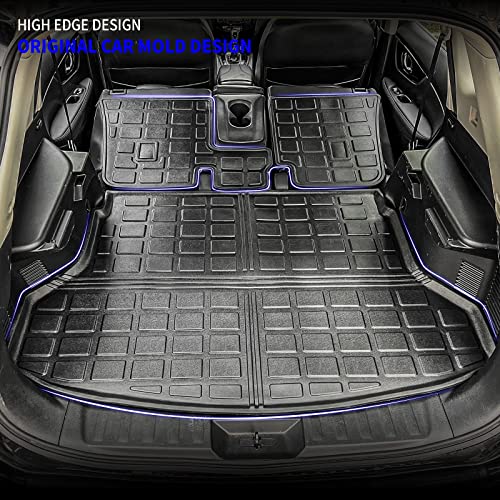 Rongtaod Cargo Mat Compatible with 2014-2020 Nissan Rogue Trunk Mat Cargo Liner All Weather Back Seat Cover Protector 2019 Rogue Accessories (Backrest Mats+Trunk Mat)