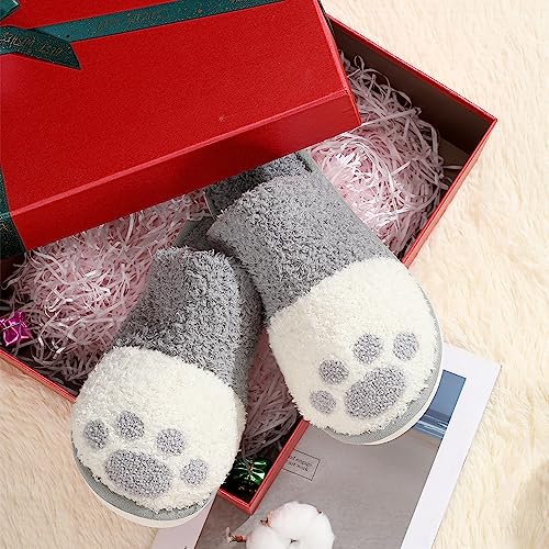 SINNO Cute Animal Slippers for Women Indoor Outdoor Memory Foam House Slippers Soft Warm Cozy Fuzzy Bedroom Non-Slip Shoes Christmas Gift ladies Slippers