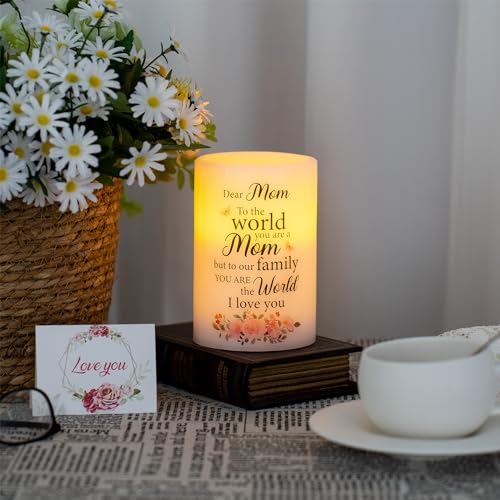 HN HAIINAA Gifts for Mom from Daughter Son, Funny Birthday Gifts for Mom, Mother's Day Christmas Gifts for Mom Real Wax Flameless Candles Gifts (6" x 4")