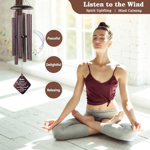 Doopeer Memorial Gifts for Loss of Brother, 32" Sympathy Wind Chimes for Loss of Brother, Bereavement Gifts Loss of Brother, Loss of Brother Sympathy Gifts, Windchimes in Memory of Brother (Bronze)