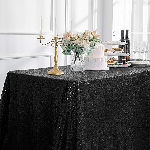 Pufogu 50"x50" Pink Sequin Tablecloth Square Glitter Pink Table Cloths for Birthday Wedding Bridal Baby Shower Party Decorations