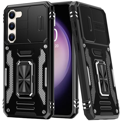 FUNMIKO for Samsung Galaxy S21 Plus Case with Upgraded Sliding Camera Lens Cover and Strong Magnetic Kickstand - Military-Grade Shockproof Protective Phone Case 6.7" for Women Girls - Rose Gold