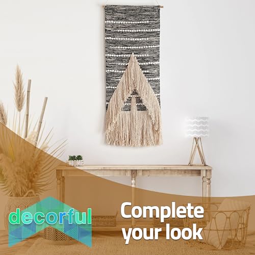 Decorful Handcrafted Macrame Wall Hanging 18" x 40" - Large Boho Wall Art Tapestry - Woven Wall Decor for Living Room, Bedroom - Bohemian Home Decoration with Natural Cotton Fiber