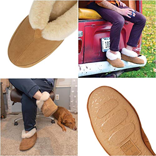 Acorn Men's Shearling Slippers, Walnut, 7 Standard US Width US