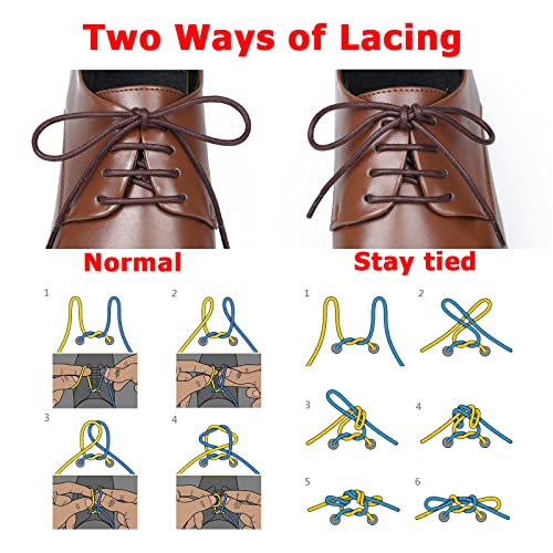 Handshop 3 Pairs Dress Shoe Laces for Men, Replacement Shoelaces for Dress Shoes, Waxed Round Shoe Strings for Women’s Oxford Shoes and Chukka(Dark Grey, 27.4")