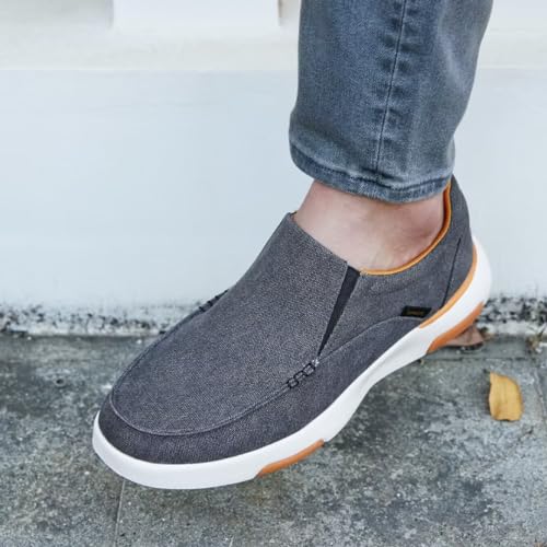 XPACS Mens Best Recovery Casual Shoes for Outdoor Hanging Out, Fashionabl Orthopedic Slip-On Shoes for Foot Pain, Slip Resistant Walking Shoes with Eva Rubber Sole Khaki Size 13.5