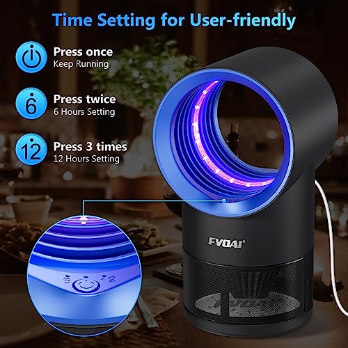 Fruit Fly Trap for Indoors, Fly Traps Indoor for Home Bug Zapper Indoor Insect Trap with Suction, Time Setting, Bug Light & 10 Pcs Sticky Glue Boards (Blue)