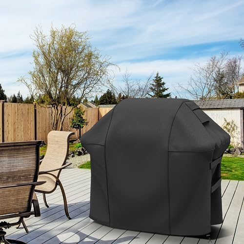 Grill Cover for Weber Spirit II 200 Series, Double Straps and Built-in Vents, Heavy Duty & Waterproof, Fits Grill Up to 48 Inch Wide, Black