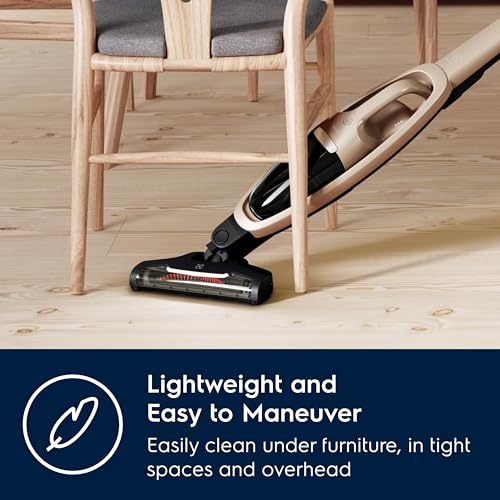 Electrolux WellQ7 Stick Cleaner Lightweight Cordless Vacuum with LED Nozzle Lights, Turbo Battery Power, Motorized Bristle Nozzle for Carpets and Hard Floors, in Denim Blue