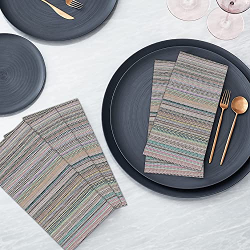 RUVANTI Cloth Napkins Set of 6 Cotton 100%, 18x18 Inches Napkins Cloth Washable, Soft, Absorbent. Cotton Napkins for Parties, Christmas, Thanksgiving, Weddings, Dinner Napkins Cloth - Multi Flower