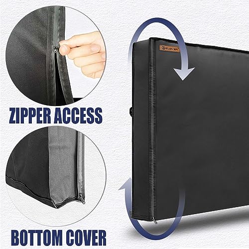 IC ICLOVER 41-43 inch Outdoor TV Cover, Roll up Front Flap with Non Scratch Soft Liner Protect LED Screen, Zipper Access Weatherproof TV Protector, Outside Waterproof Television Cover fit Wall Mount