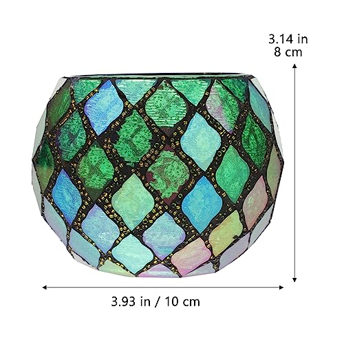 Mosaic Candle Holder Mosaic Tealight Candle Holder Glass Votive Candle Holder Glass Candle Stand for Home Wedding Party Table Centerpiece Tealight Candle Holder