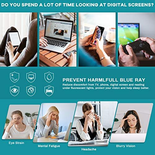 Gaoye Blue Light Blocking Glasses - 3 Pack Fashion Square Fake Eyeglasses, Anti UV Ray Computer Gaming Blue Blockers Glasses for Women/Men (Matte Black+Leopard+Grey)