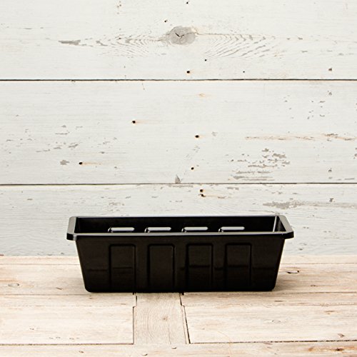 Poly-Pro Plastic Flower Box Planter, Black, 18-Inch