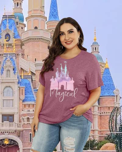 SNYUMEG Plus Size Shirt for Womens Cute Graphic Short Sleeve Casual Holiday Vacation Tee Tops Sky Blue