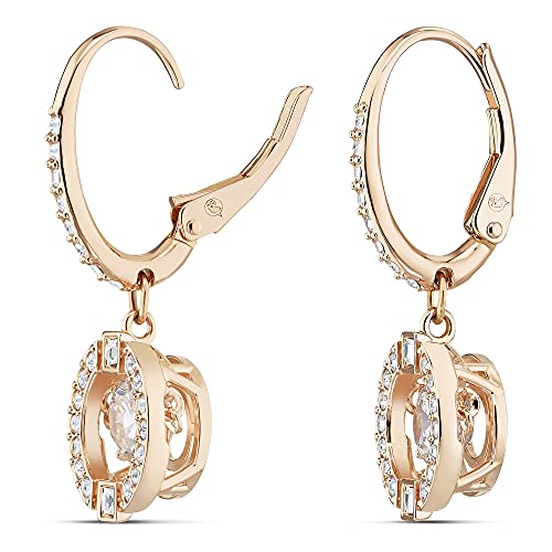 SWAROVSKI Sparkling Dance Pierced Drop Earrings with Dancing Crystal and Matching Pavé on a Rose-Gold Tone Finish Setting, Part of the Swarovski Sparkling Collection