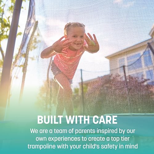 Skywalker Trampoline Outdoor 10 Ft. Round Outdoor Trampoline with Net, Trampoline Mat, and Basketball Hoop for Trampoline, ASTM Approval, 700 LBS Weight Capacity - Blue