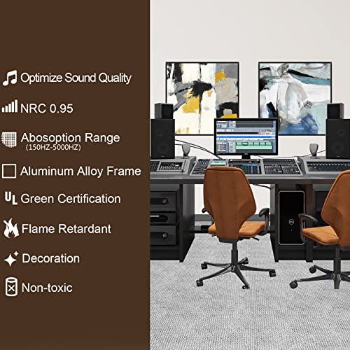 BUBOS 8 Pack Art Acoustic Panels,Self adhesive Sound Proof Foam Panels Soundproof Wall Panels,48X32Inches Acoustic Wall Panels,Decorative Sound Absorbing Panels for Home & Office