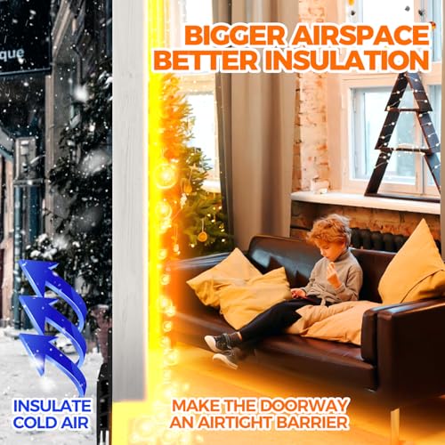 Holikme 2 Door Draft Stopper Under Door Draft Blocker Insulator Door Sweep Weather Stripping Noise Stopper Strong Adhesive White