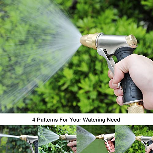 FANHAO Garden Hose Nozzle, 100% Heavy Duty Metal Water Hose Nozzle Sprayer with 7 Spray Patterns, High Pressure Hand Sprayer with Ergonomic Handle for Watering Plants & Lawns, Washing Cars & Pets
