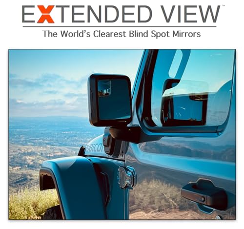 Custom Blind Spot Mirrors- Compatible with 2020-Present Jeep Gladiator | blind spot mirrors compatible with Jeep Gladiator JT| NXTGEN Extended View Blind Spot Mirrors - 2 Piece Set (Left & Right)