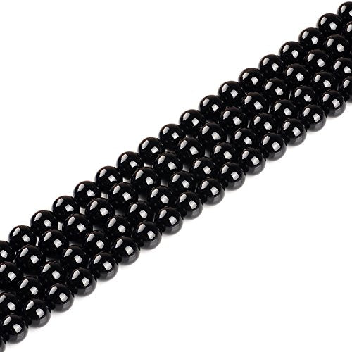 Black Natural Agate Loose Beads 6mm Round Stone Beads for Making Bracelets Jewelry Approxi 62/pcs