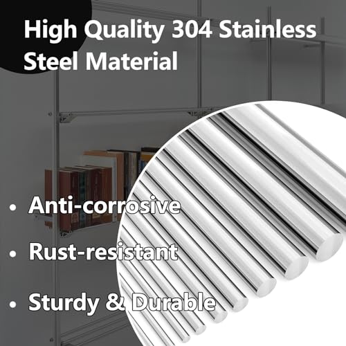 Eoiips 5/32" Diameter 304 Stainless Steel Round Rod Solid Rod 10" in Length, for DIY Metal Craft & Metal Working Hobbies, 2pcs