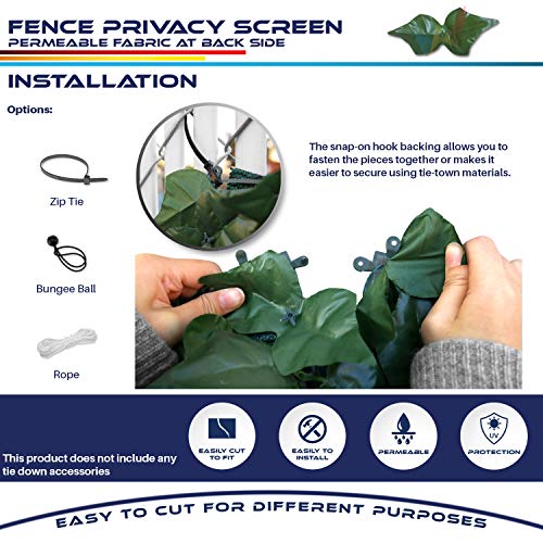 Windscreen4less 1PC 4' x 8' Artificial Faux Ivy Leaf Decorative Fence Screen Faux Leaves Fence Cover Wall Decoration for Outdoor Garden Patio Porch Deck Balcony Yard