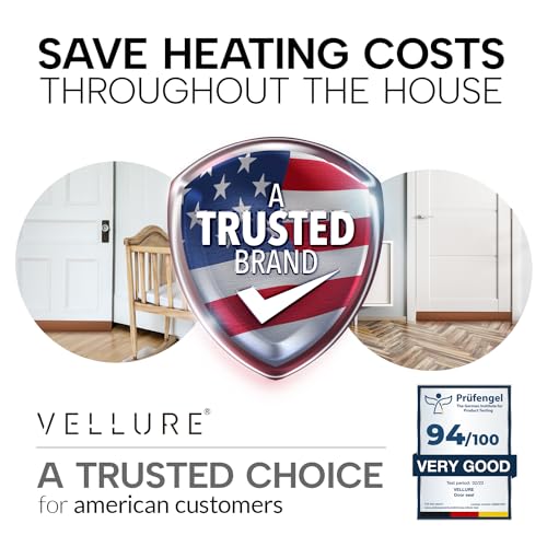 Vellure® Door Draft stoppers for Bottom of Door - New Premium Door Sweep/Door Seal Strip (Save Energy – installs Quickly and Easily) Door Weather Stripping, Ideal for Keeping Out Cold (1x39 Brown)