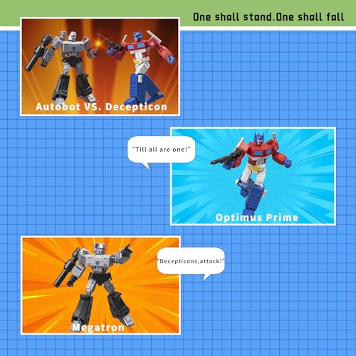 YOLOPARK Optimus Prime and Megatron Transformer Toy 2-Pack, AMK Mini Series Transformers G1 Action Figures,4.72 Inch Highly Articulated Autobot and Decepticon Easter Toys for Kids Age 8+,No Converting