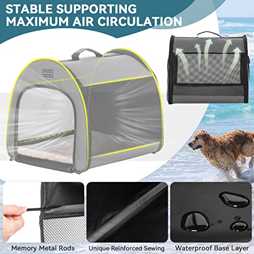 Petsfit Soft Travel Dog Crate, Arch Design Escape Proof Collapsible& Portable Soft Sided Dog Kennel for Small Dog,19.5 inch,Grey