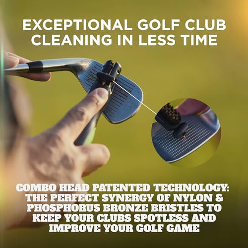 Frogger BrushPro Golf Club Cleaner with Ergonomic Grip and 2.5 ft. Retractable Cord, Pink - Sturdy Golf Club Brush and Groove Cleaner for Golfers