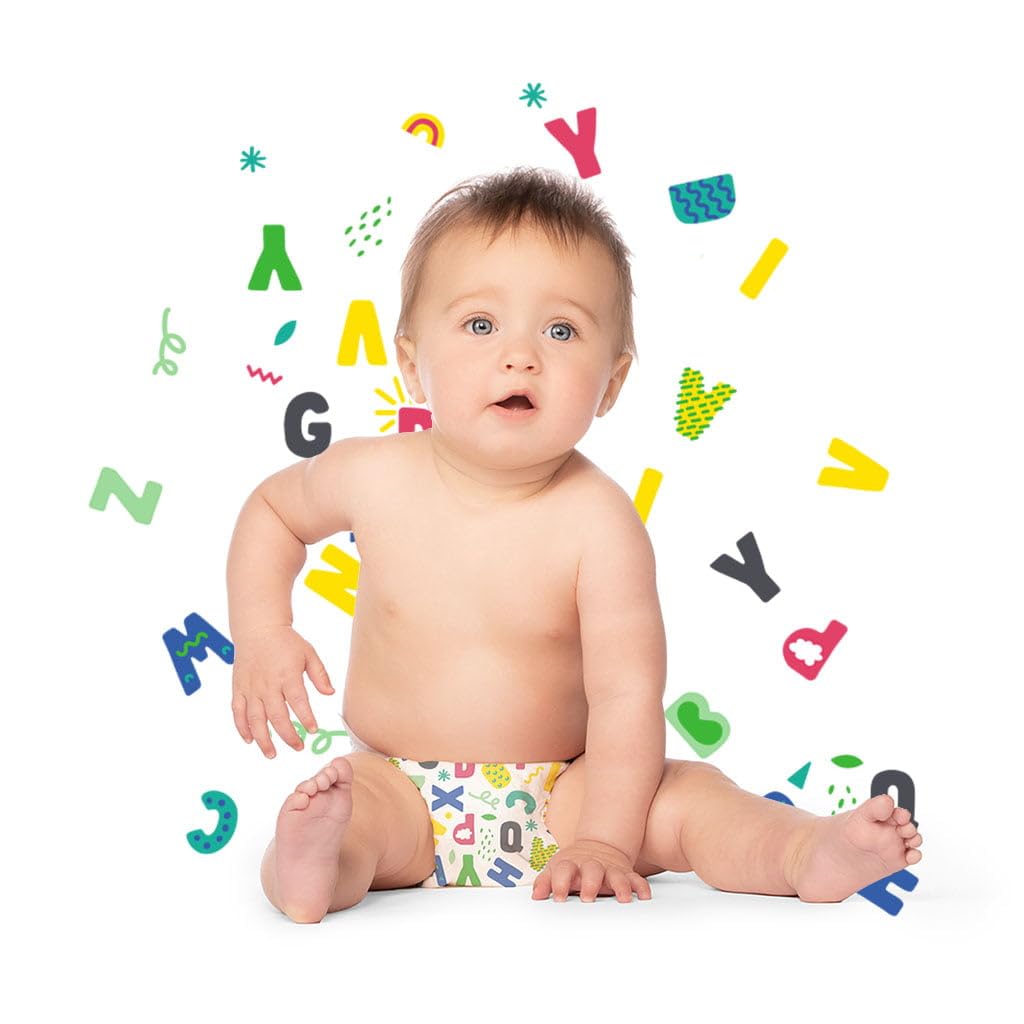 Hello Bello Premium Baby Diapers Size 5 I 18 Count of Disposable, Extra-Absorbent, Hypoallergenic, and Eco-Friendly Baby Diapers with Snug and Comfort Fit I Alphabet Soup