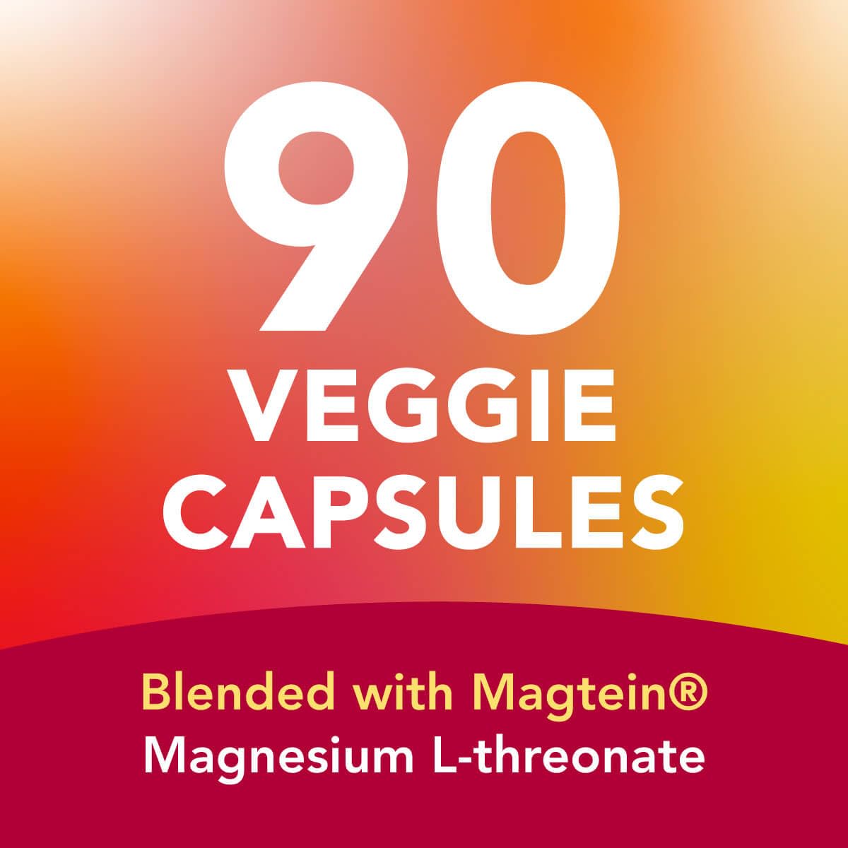 AMANDEAN Magtein Magnesium Complex. L-Threonate, Glycinate, Malate Triple Blend Chelated Magnesium Supplement. 90 Veggie Capsules. High Absorption Branded Ingredients. Brain Health, Sleep, Calm*.
