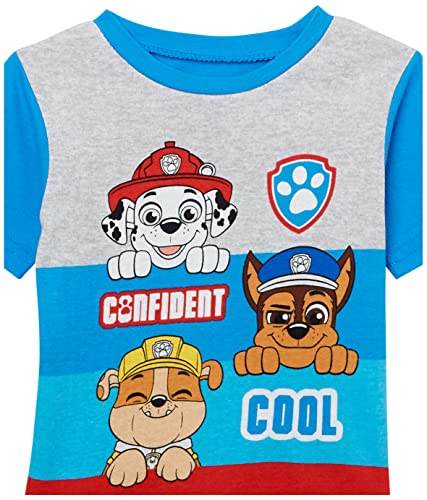 Nickelodeon Boys' Paw Patrol 6-Piece Snug-fit Cotton Pajama Set, Soft & Cute for Kids, Grey/Red/Blue, 2
