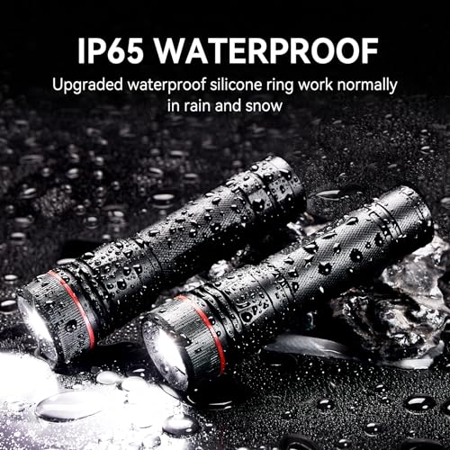 WdtPro Rechargeable Flashlights High Lumens, 1 Pack 10H Long Lasting Super Bright EDC Flashlights, LED Mini Tactical Flash Lights for Camping Emergency, Drop & Water Resistant (Battery Included)