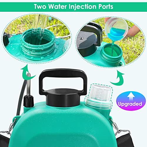 Battery Powered Sprayer 1.35Gallon, Upgrade Electric Garden Sprayer with 3 Mist Nozzles, USB Rechargeable Handle and Retractable Wand with Adjustable Shoulder Strap for Lawn,Garden,Cleaning