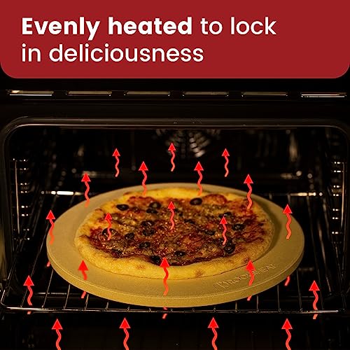 K ROCKSHEAT 10.25 Inch Pizza Stone for Grill, Small Bread Baking Stone for Oven, Cordierite Pizza Grilling Stone 10.25" Round