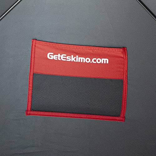 Eskimo FF949 FatFish Pop-up Portable Hub-Style Ice Shelter, Wide Bottom Design 61 sq ft. Fishable Area, 3-4 Person Non-Insulated , Red , 99" x 99"