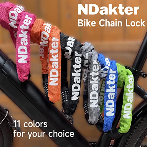 NDakter Bike Chain Lock, 5 Digit Combination Heavy Duty Anti Theft Bicycle Chain Lock, 3.2/4.27 Feet Long Security Resettable Bike Locks for Bike, Bicycle, Scooter, Motorcycle, Door, Gate, Fence
