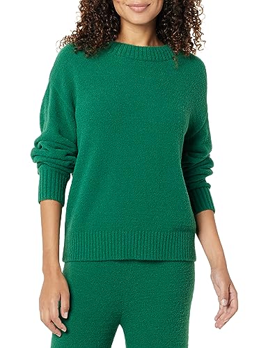 The Drop Women's Carter Super Soft Essential Crewneck Sweater, Malachite Green, 5X, Plus Size