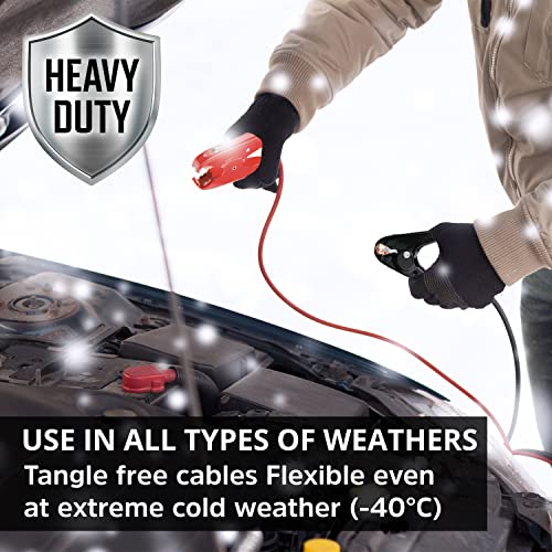 K KRIËGER Jumper Cables for Car Battery, Heavy Duty Automotive Booster Cables for Jump Starting Dead or Weak Batteries with Carrying Bag Included (16-Feet (4-Gauge)